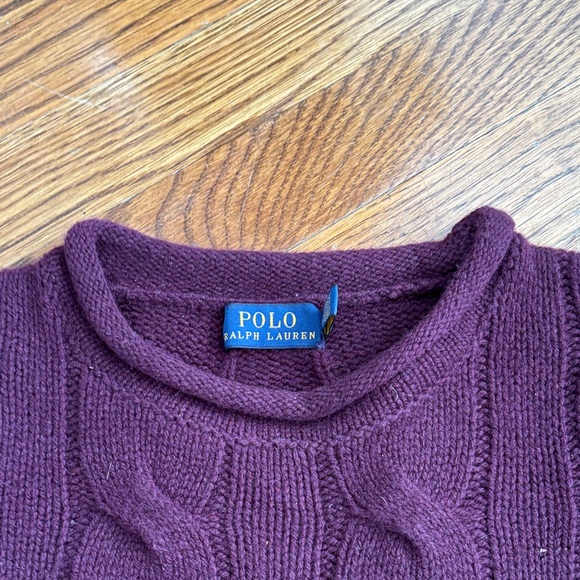 Ralph Lauren Women's Plum Cable Knit Sweater - Picture 4 of 7
